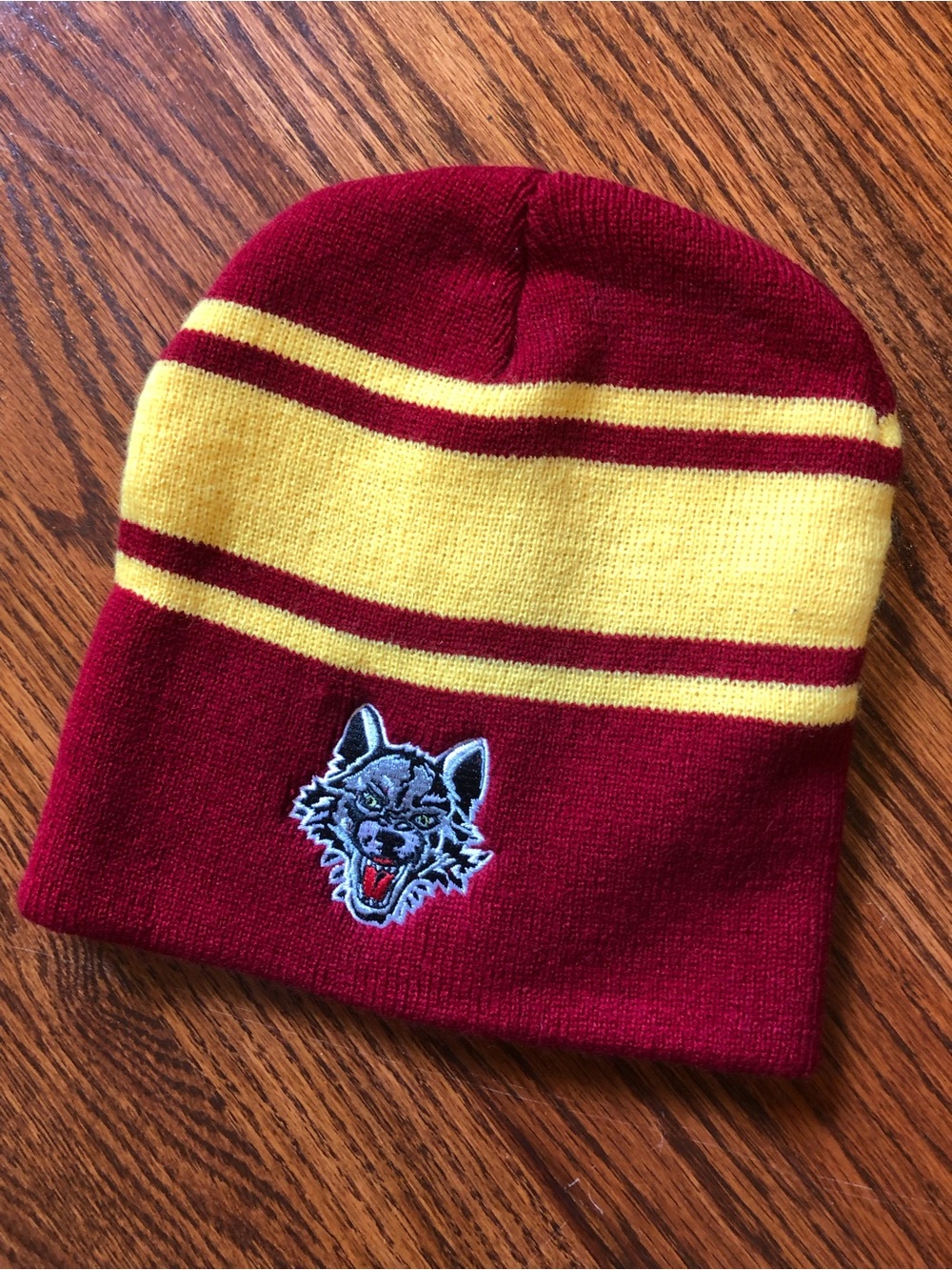 Chicago Wolves Burgundy/Gold Knit Hat